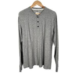 Rag & Bone Classic Slim Fit Henley Long Sleeve Shirt Mens Gray Size XL